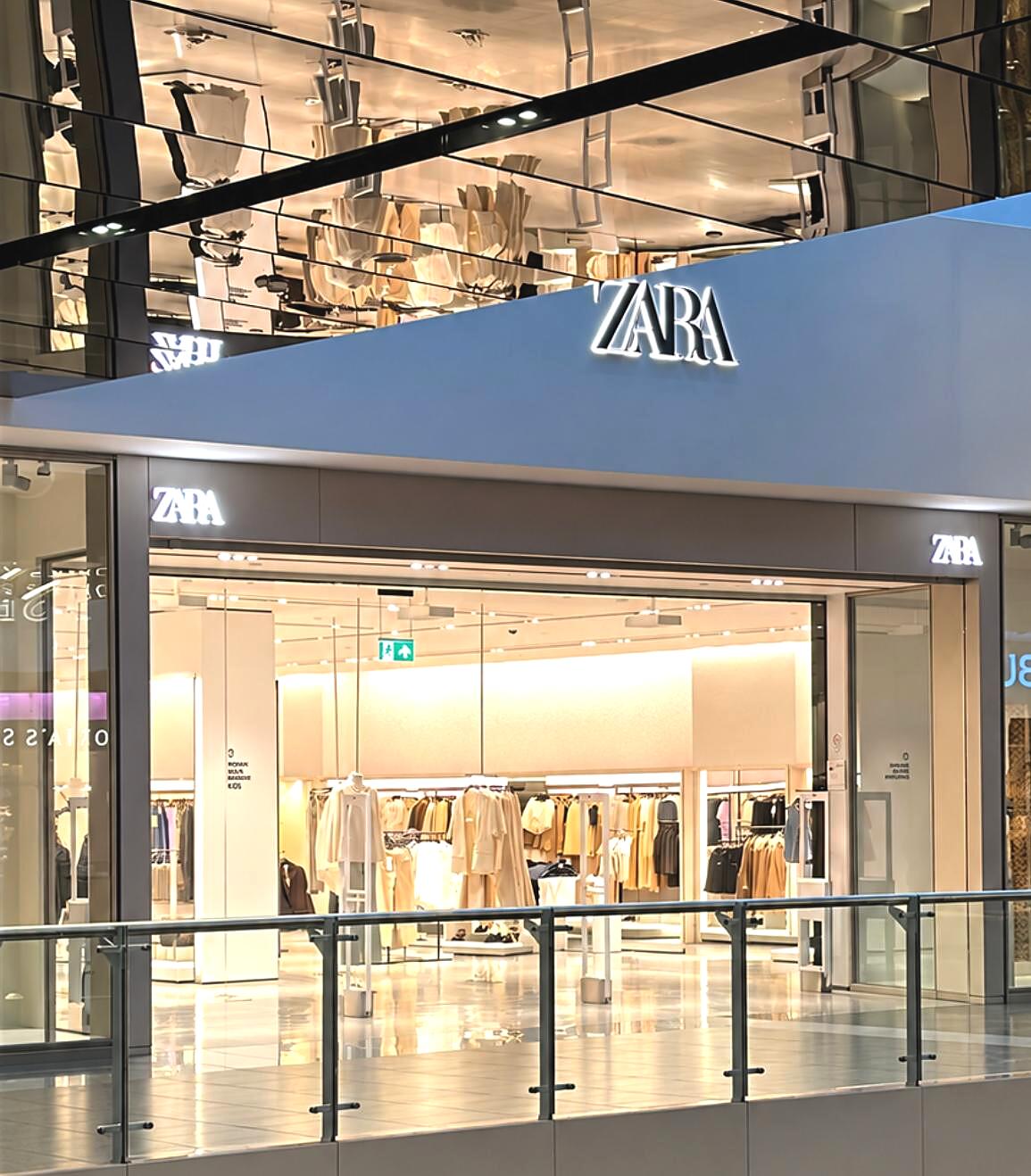 Interno del punto vendita Zara realizzato da DIENDI